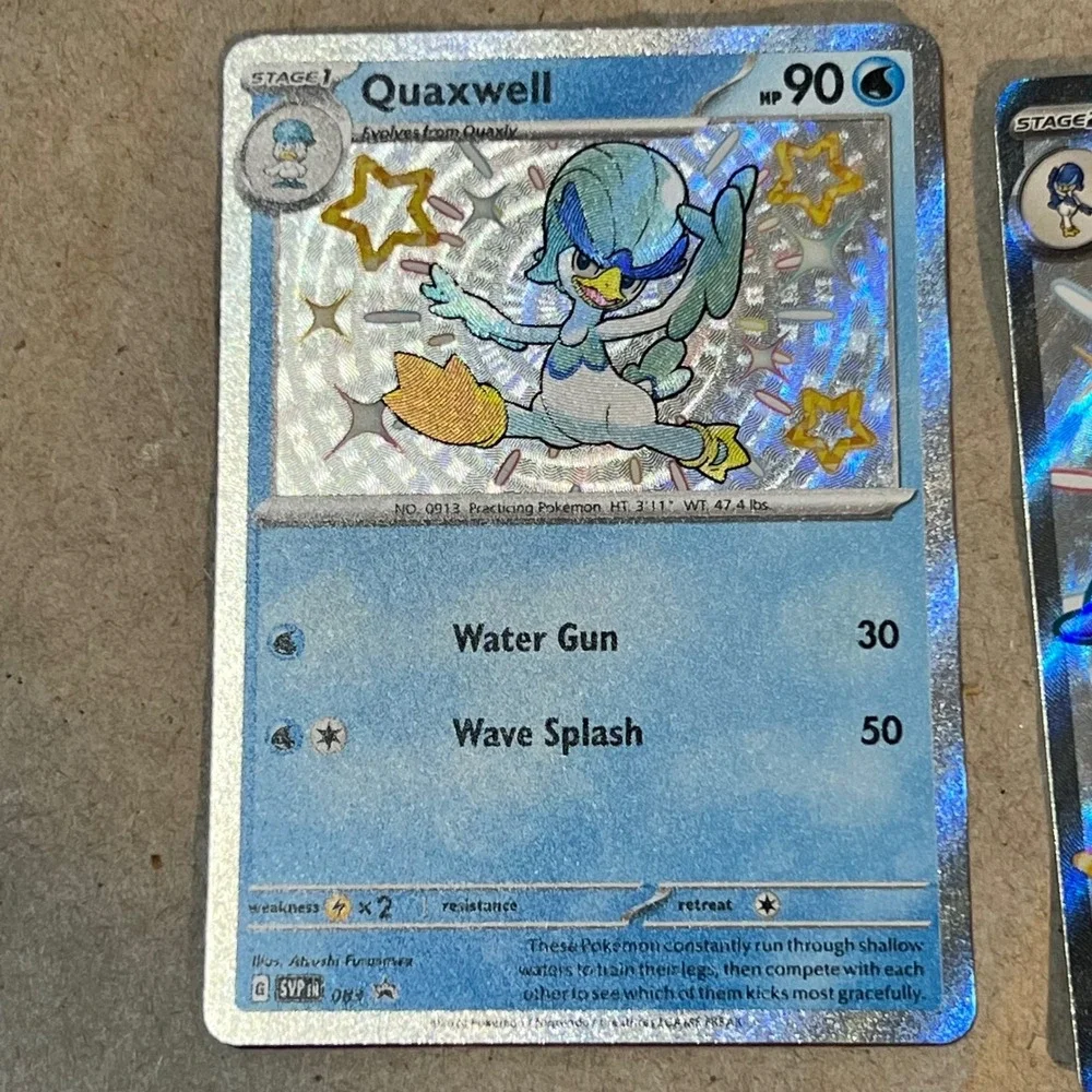 Pokemon Paldean Fates Shiny Quaxly Quaxwell Quaquaval ex Promo Set Blue SVP